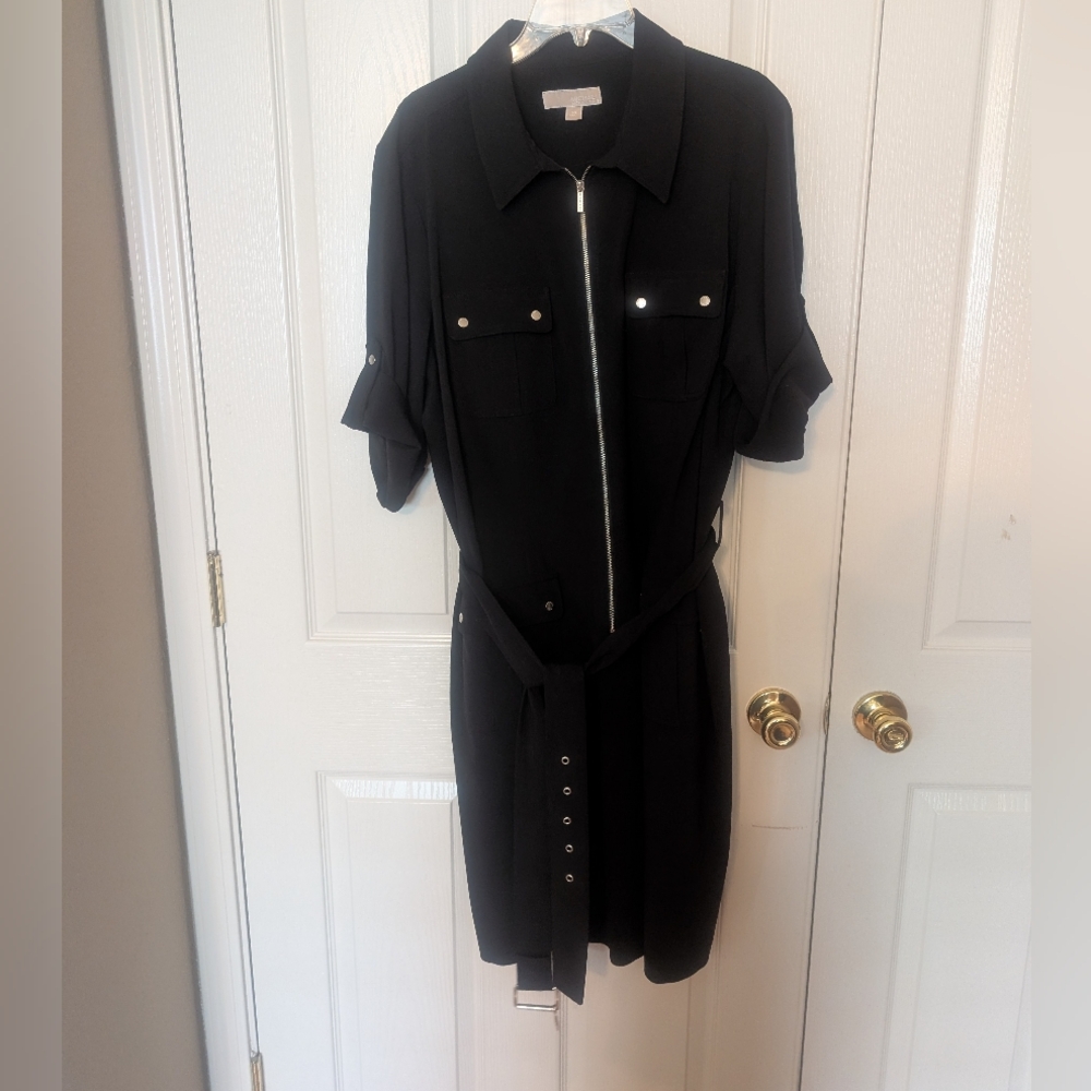 MICHAEL Michael Kors Black Long Sleeve Dress with Zipper